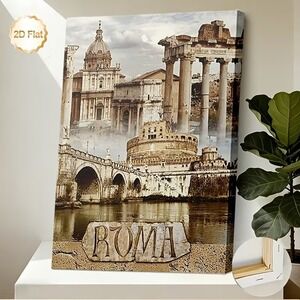 Rome, Italy canvas 16 x 24 wall decor WOODEN FRAME ART